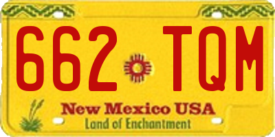 NM license plate 662TQM