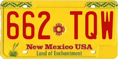 NM license plate 662TQW