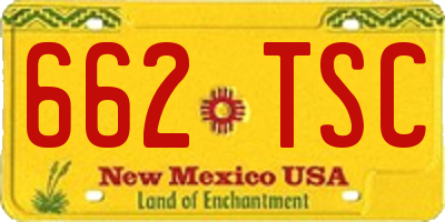 NM license plate 662TSC