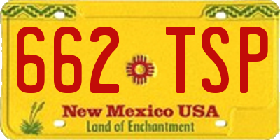 NM license plate 662TSP