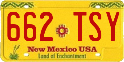 NM license plate 662TSY