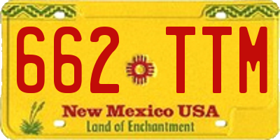 NM license plate 662TTM