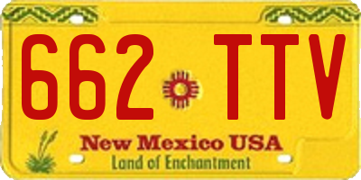 NM license plate 662TTV