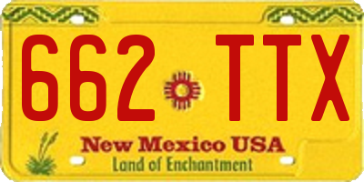 NM license plate 662TTX