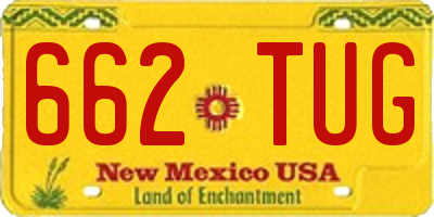 NM license plate 662TUG
