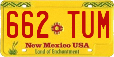 NM license plate 662TUM