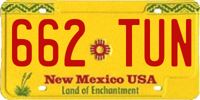 NM license plate 662TUN
