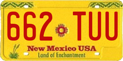 NM license plate 662TUU
