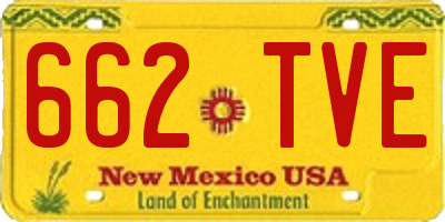 NM license plate 662TVE