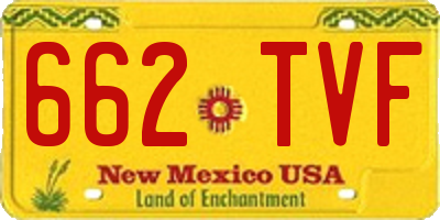 NM license plate 662TVF