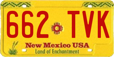 NM license plate 662TVK