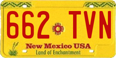 NM license plate 662TVN