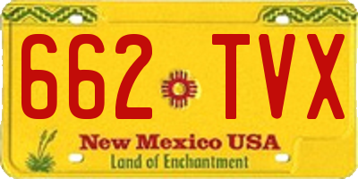 NM license plate 662TVX
