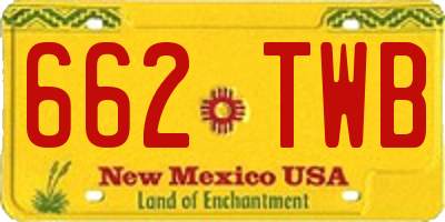 NM license plate 662TWB