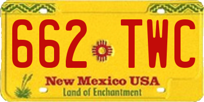 NM license plate 662TWC
