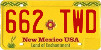 NM license plate 662TWD
