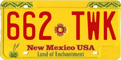 NM license plate 662TWK