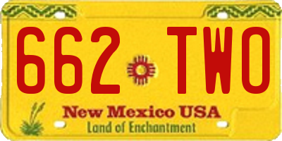 NM license plate 662TWO