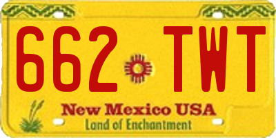 NM license plate 662TWT