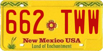 NM license plate 662TWW