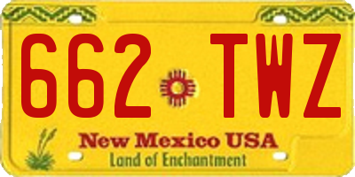 NM license plate 662TWZ