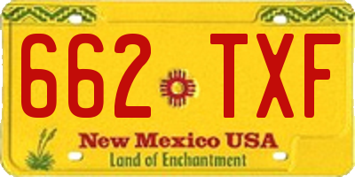 NM license plate 662TXF