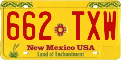 NM license plate 662TXW