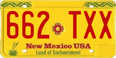 NM license plate 662TXX