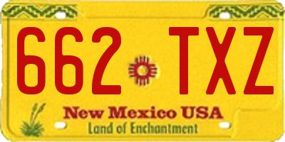 NM license plate 662TXZ