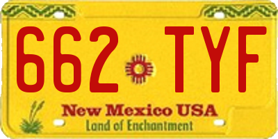 NM license plate 662TYF