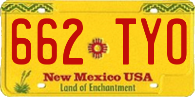 NM license plate 662TYO