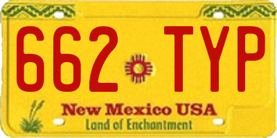NM license plate 662TYP
