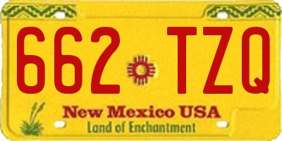 NM license plate 662TZQ