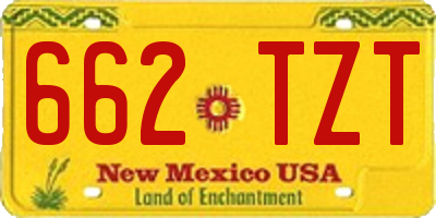 NM license plate 662TZT