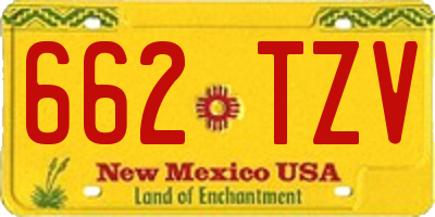 NM license plate 662TZV