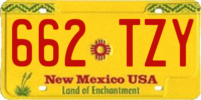 NM license plate 662TZY