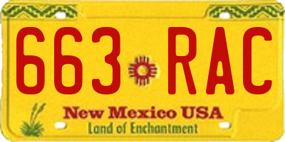 NM license plate 663RAC