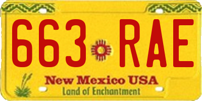 NM license plate 663RAE