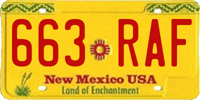 NM license plate 663RAF