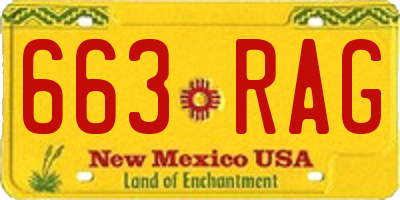 NM license plate 663RAG