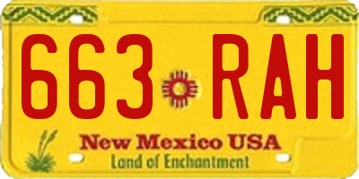 NM license plate 663RAH