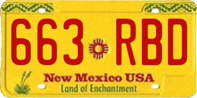 NM license plate 663RBD