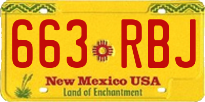 NM license plate 663RBJ