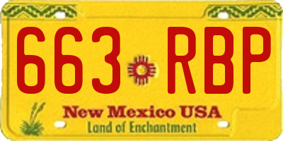 NM license plate 663RBP