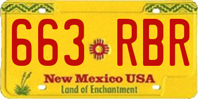 NM license plate 663RBR