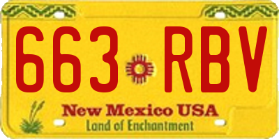NM license plate 663RBV