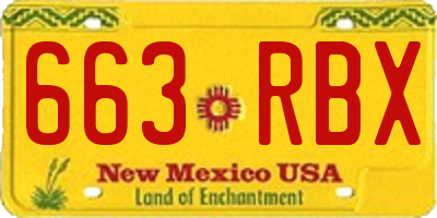 NM license plate 663RBX