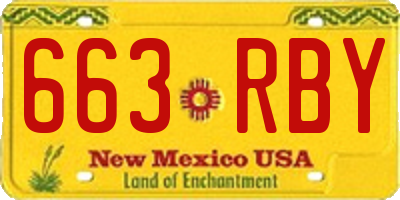 NM license plate 663RBY