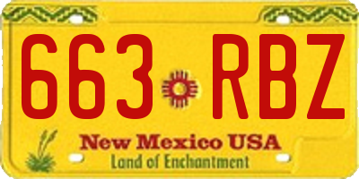 NM license plate 663RBZ