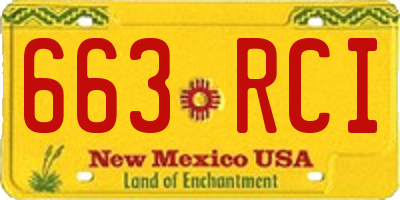 NM license plate 663RCI